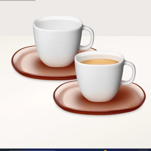 SET OF TWO NESPRESSO "LUME" EXPRESSO CUPS & SAUCERS - Picture 2 of 10